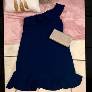 Navy Blue. One shoulder